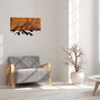Wallity Dag 1 - Escultura de pared de madera y metal Nogal y negro